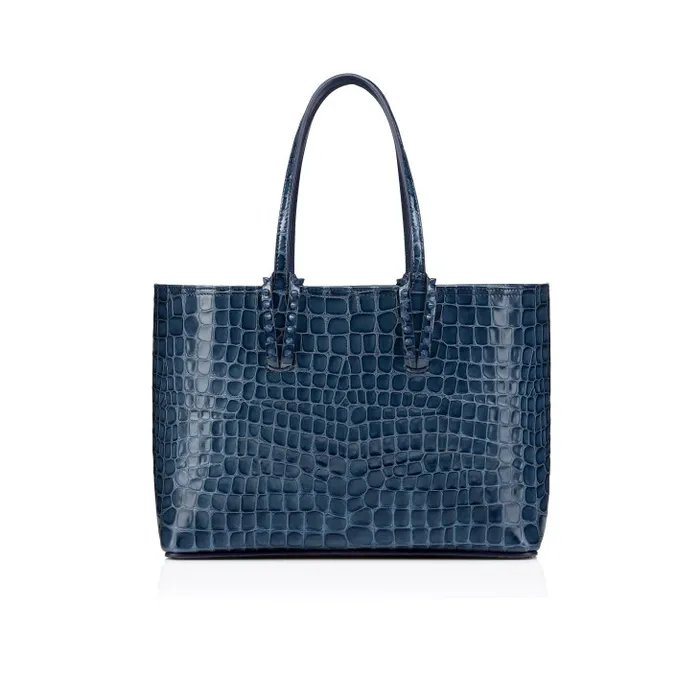 Women Cabata Small Tote Bag 8211 Alligator Embossed Calf Leather 8211 Denim Christian Louboutin Totes