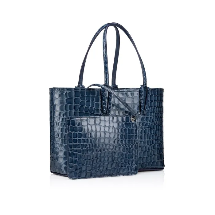 Women Cabata Small Tote Bag 8211 Alligator Embossed Calf Leather 8211 Denim Christian Louboutin Totes