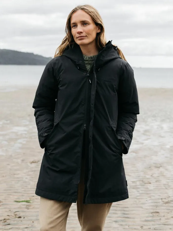 Women Caelus Waterproof Parka Black Finisterre Jackets Coats and Gilets