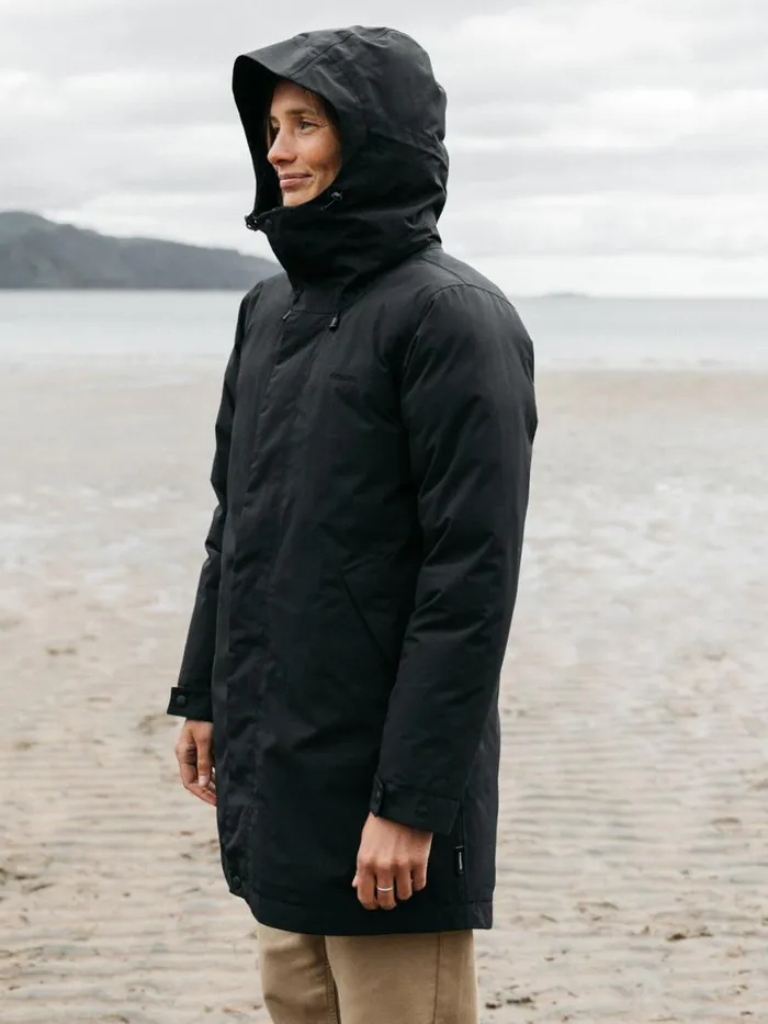 Women Caelus Waterproof Parka Black Finisterre Jackets Coats and Gilets