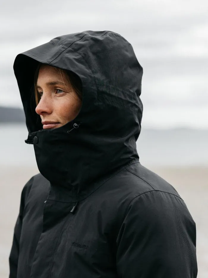 Women Caelus Waterproof Parka Black Finisterre Jackets Coats and Gilets