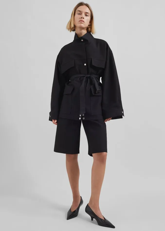 Women Cairo Safari Jacket 8211 Black The Frankie Shop Outerwear