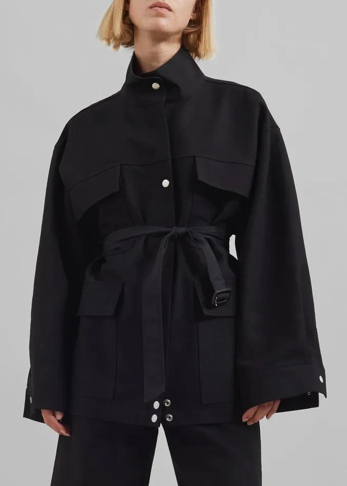 Women Cairo Safari Jacket 8211 Black The Frankie Shop Outerwear