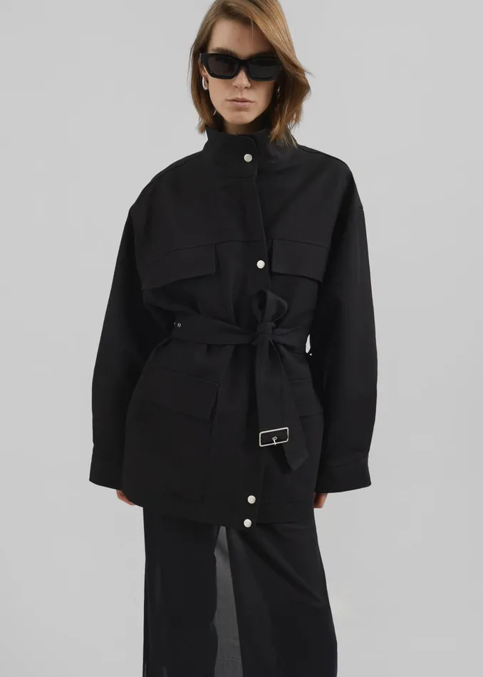 Women Cairo Safari Jacket 8211 Black The Frankie Shop Outerwear