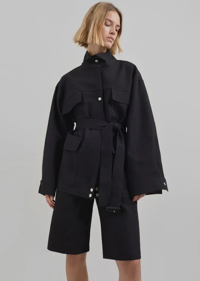 Women Cairo Safari Jacket 8211 Black The Frankie Shop Outerwear