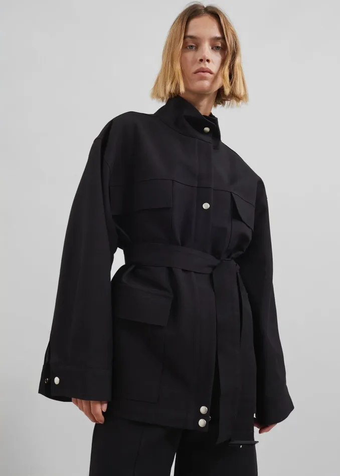 Women Cairo Safari Jacket 8211 Black The Frankie Shop Outerwear
