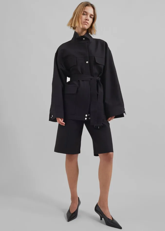 Women Cairo Safari Jacket 8211 Black The Frankie Shop Outerwear