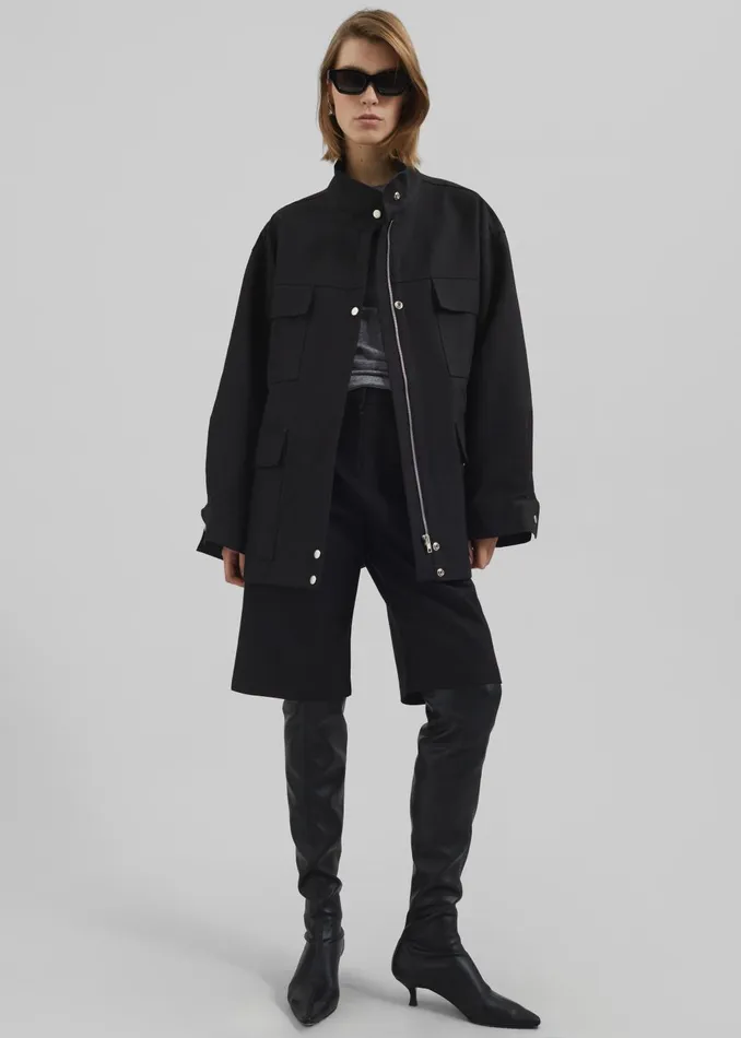 Women Cairo Safari Jacket 8211 Black The Frankie Shop Outerwear