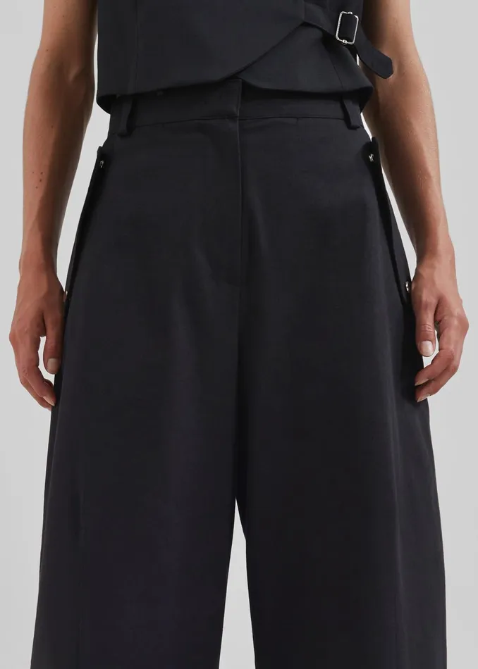 Women Calix Wide Leg Pants 8211 Black The Frankie Shop Bottoms