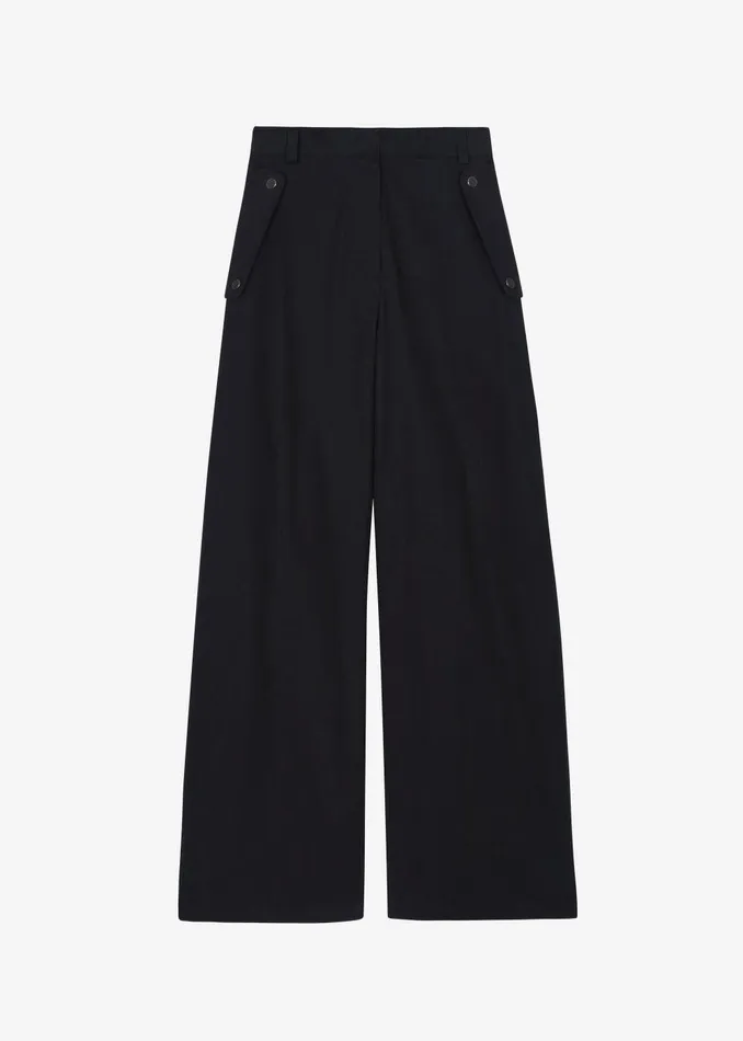 Women Calix Wide Leg Pants 8211 Black The Frankie Shop Bottoms