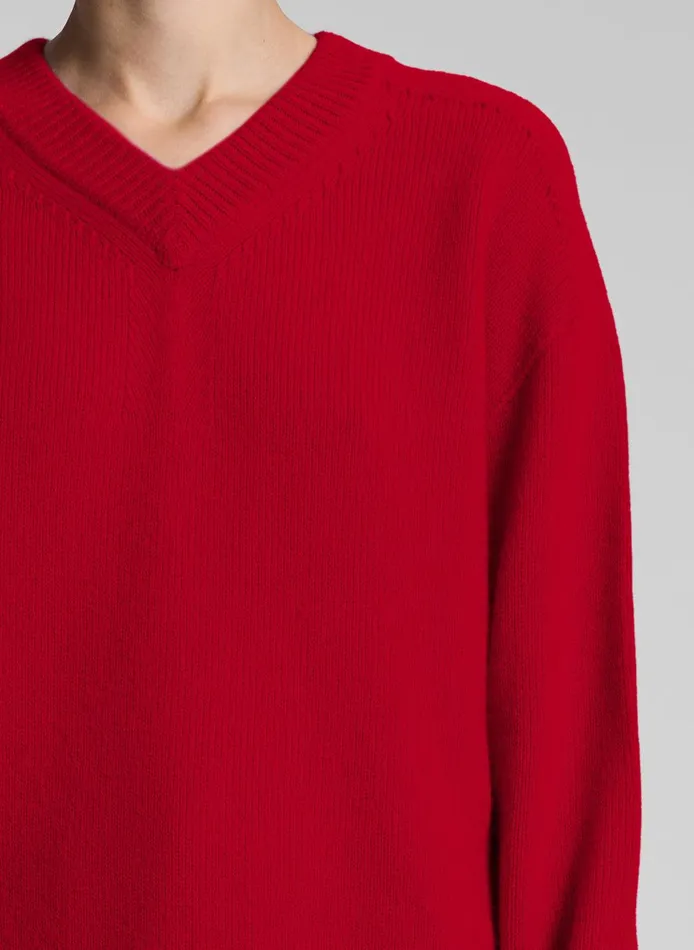 Women Calven Cashmere V Neck Sweater Really Red ALC Knitwear