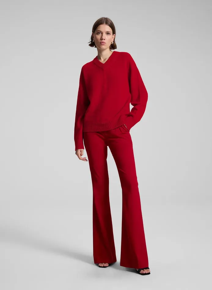 Women Calven Cashmere V Neck Sweater Really Red ALC Knitwear