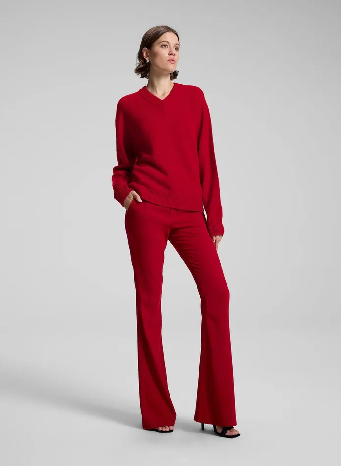 Women Calven Cashmere V Neck Sweater Really Red ALC Knitwear