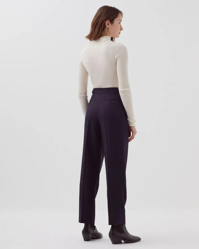 Women Camille 8211 Pleated Wool Trousers Night Sky Comptoir Des Cotonniers Trousers Women Camille 8211 Pleated Wool Trousers Night Sky Comptoir Des Cotonniers Trousers