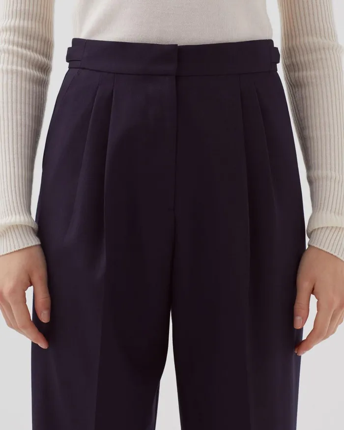 Women Camille 8211 Pleated Wool Trousers Night Sky Comptoir Des Cotonniers Trousers Women Camille 8211 Pleated Wool Trousers Night Sky Comptoir Des Cotonniers Trousers