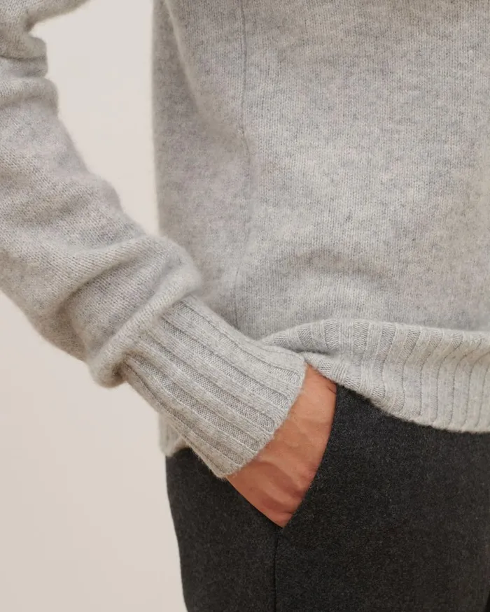 Women Cashmere Polo Neck Jumper Light Grey Knit Comptoir Des Cotonniers Knit Women Cashmere Polo Neck Jumper Light Grey Knit Comptoir Des Cotonniers Knit