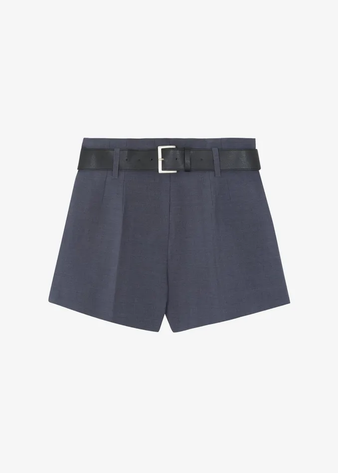 Women Chappell Belted Shorts 8211 Grey The Frankie Shop Bottoms