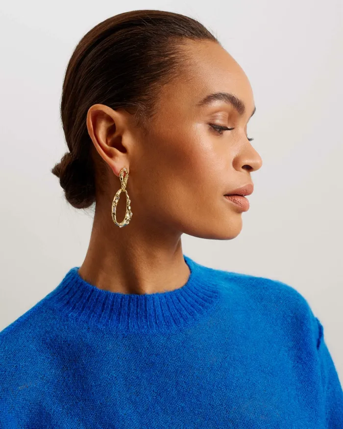 Women CHRISII 8211 Short Sleeve Mohair Knit Top Medium Blue Ted Baker Jumpers and Cardigans Women CHRISII 8211 Short Sleeve Mohair Knit Top Medium Blue Ted Baker Jumpers and Cardigans