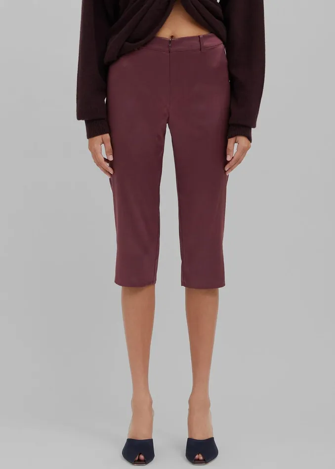 Women Christopher Esber Silk Pedal Pusher 8211 Mahogany The Frankie Shop Bottoms