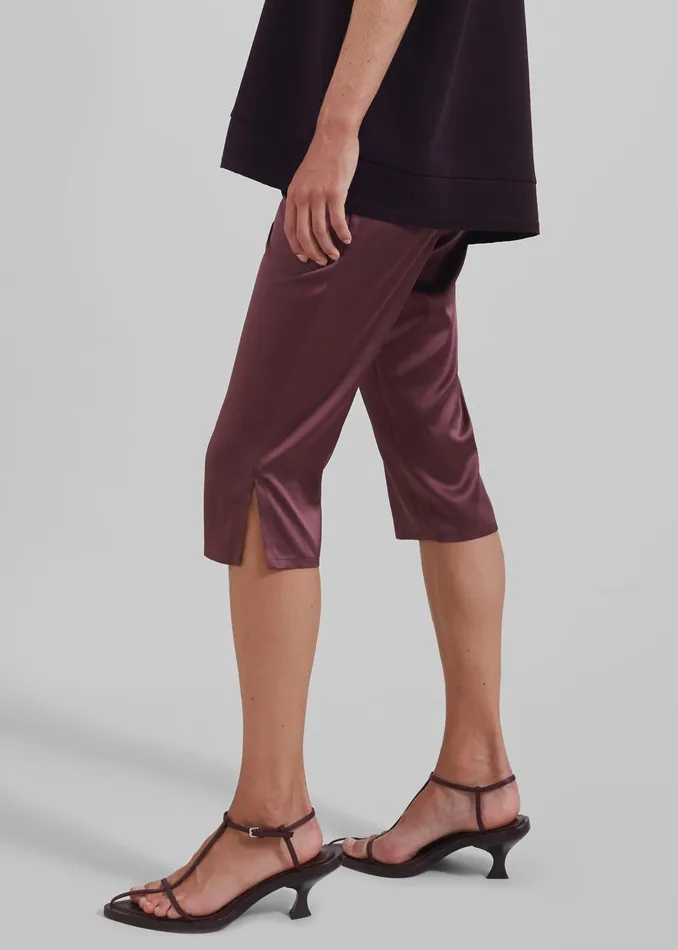Women Christopher Esber Silk Pedal Pusher 8211 Mahogany The Frankie Shop Bottoms