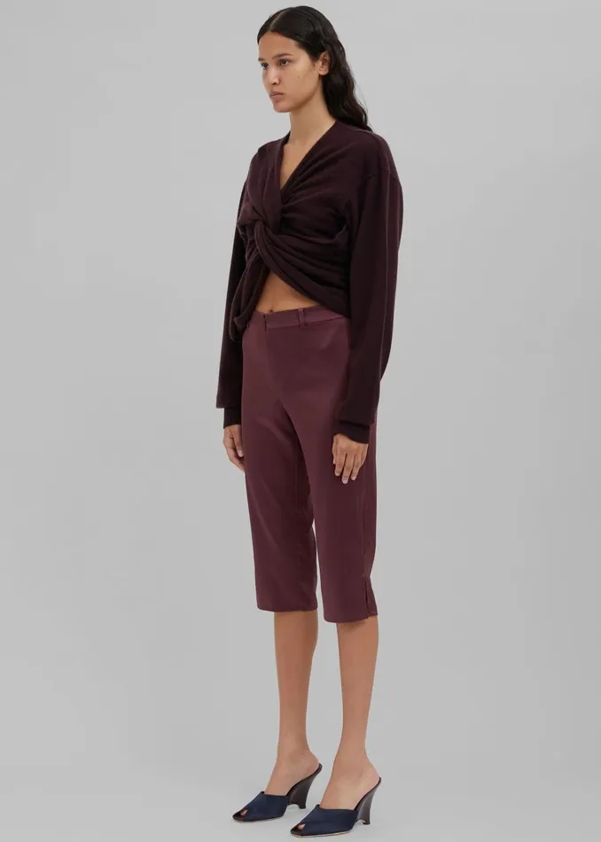 Women Christopher Esber Silk Pedal Pusher 8211 Mahogany The Frankie Shop Bottoms