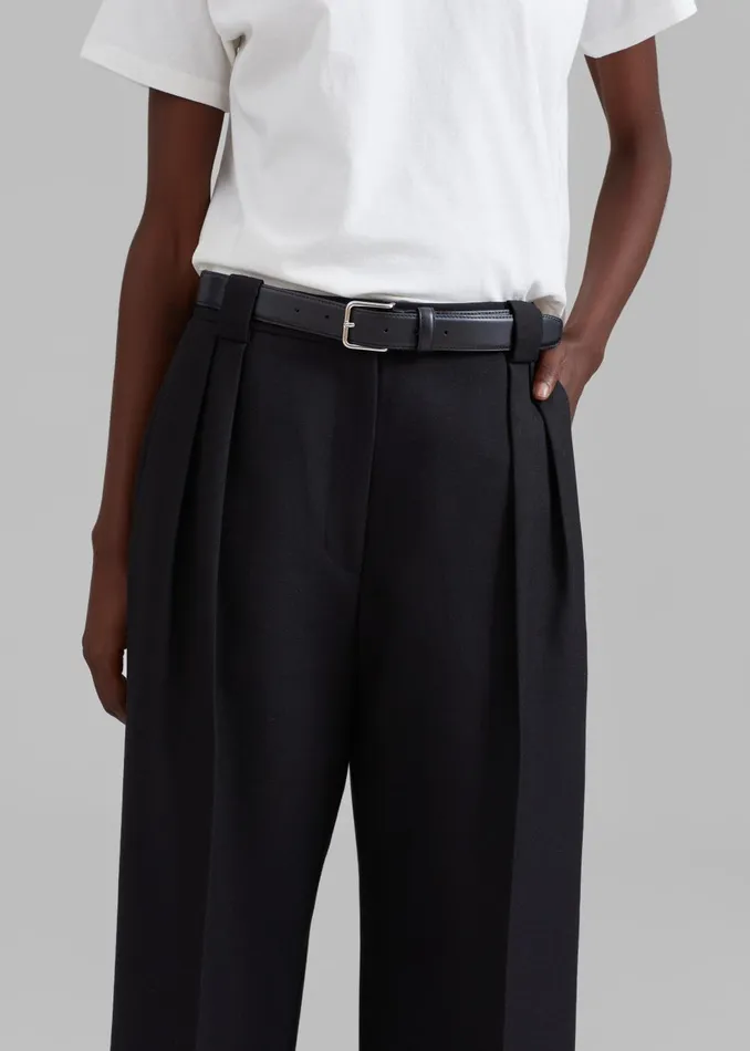 Women Cian Pintuck Trousers 8211 Black The Frankie Shop Bottoms