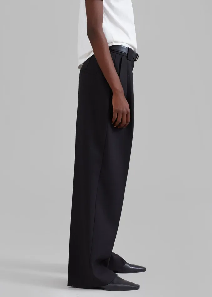 Women Cian Pintuck Trousers 8211 Black The Frankie Shop Bottoms