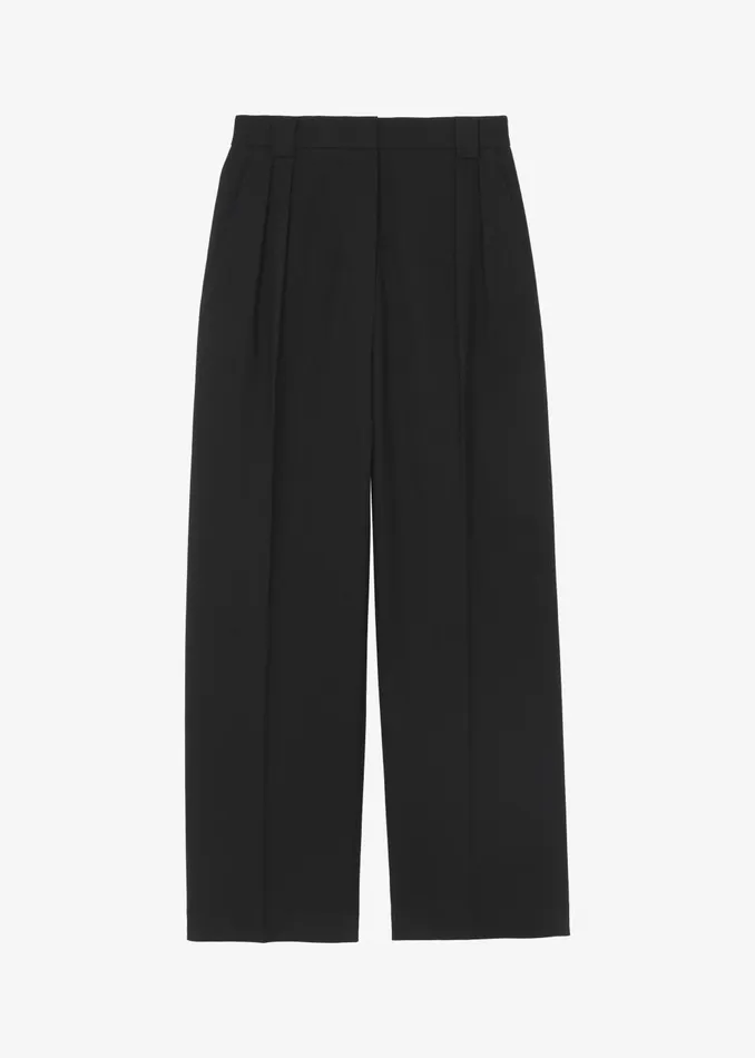 Women Cian Pintuck Trousers 8211 Black The Frankie Shop Bottoms
