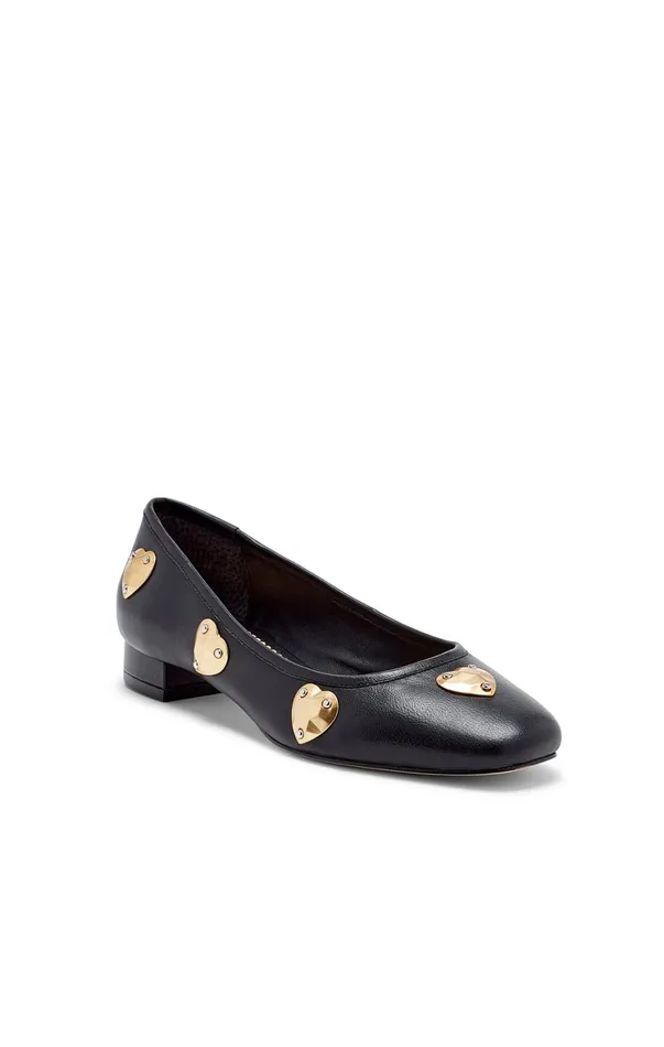 Women Cinq Sept Marin Block Heel Ballet Pump Blackgold