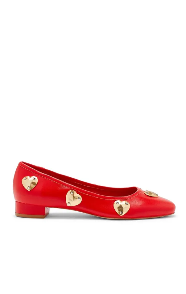 Women Cinq Sept Marin Block Heel Ballet Pump Cardinalgold