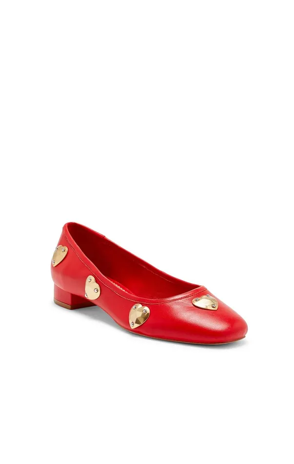 Women Cinq Sept Marin Block Heel Ballet Pump Cardinalgold