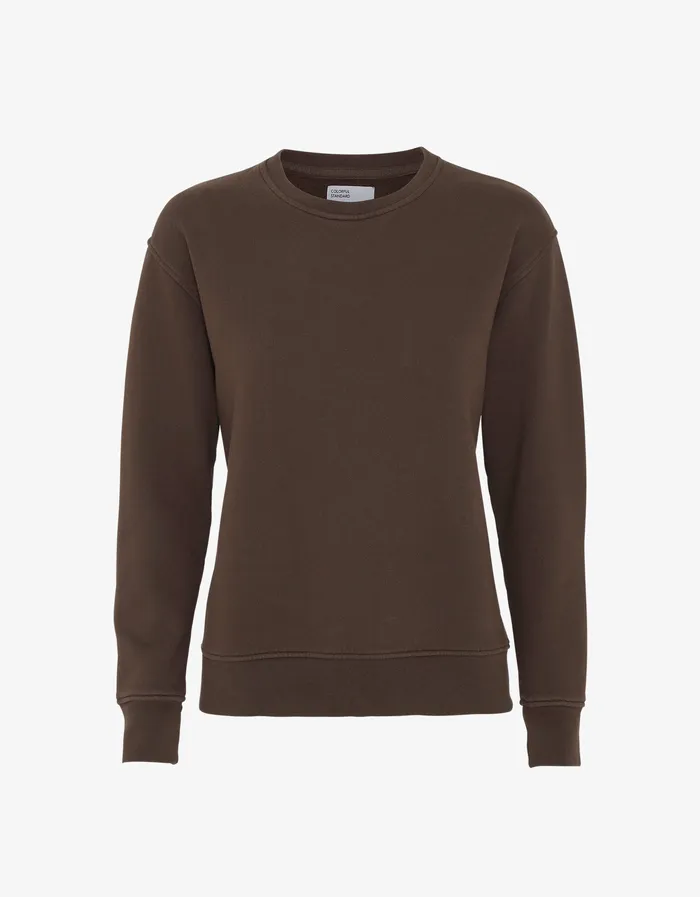 Women Classic Organic Crew 8211 Coffee Brown Crewneck Sweatshirts Colorfulstandard Women