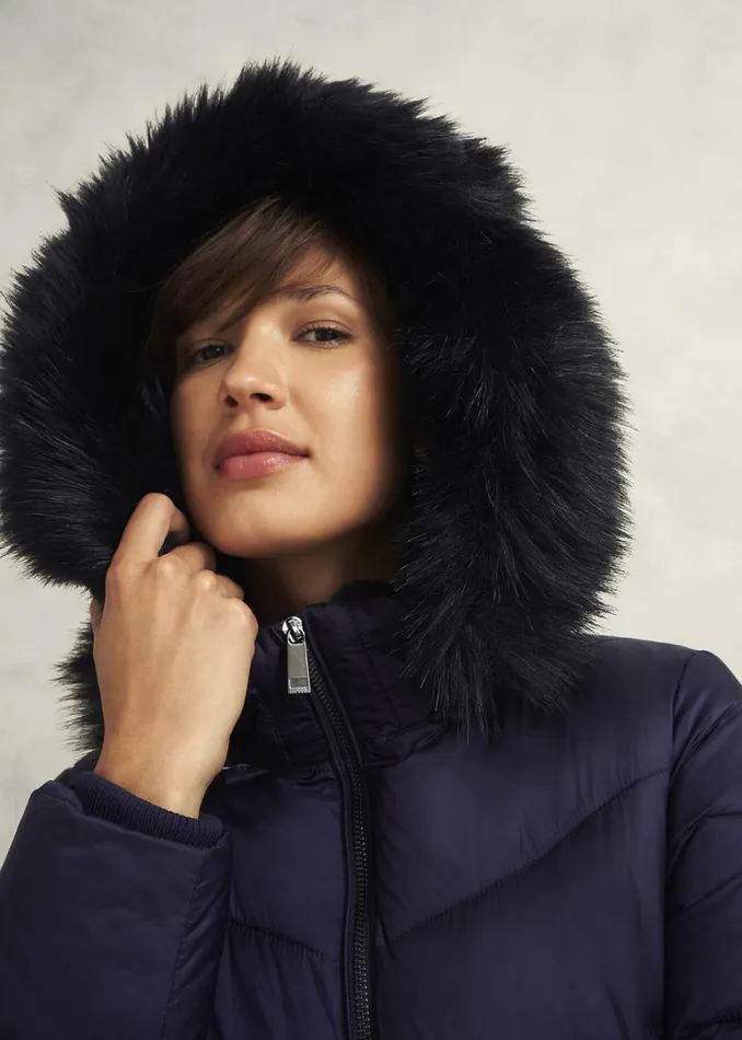 Women Coats and Jackets Hobbs Alis Puffer Navy