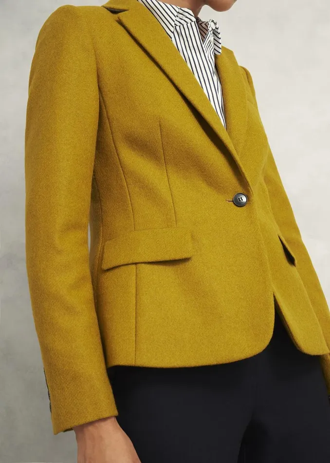 Women Coats and Jackets Hobbs Blake Wool Jacket Ochre