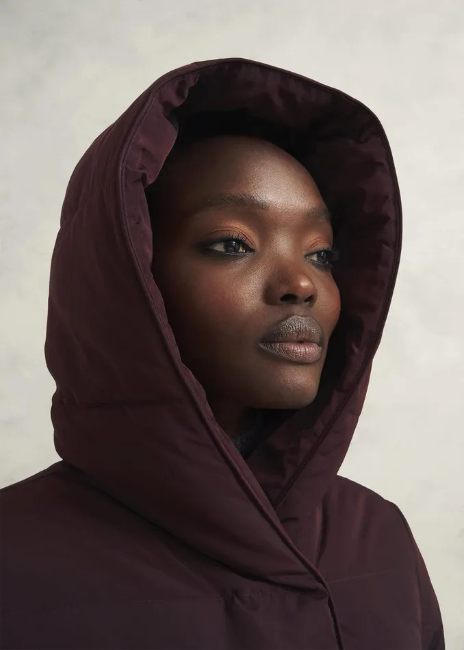 Women Coats and Jackets Hobbs Darla Puffer Wine