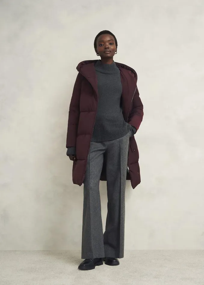 Women Coats and Jackets Hobbs Darla Puffer Wine