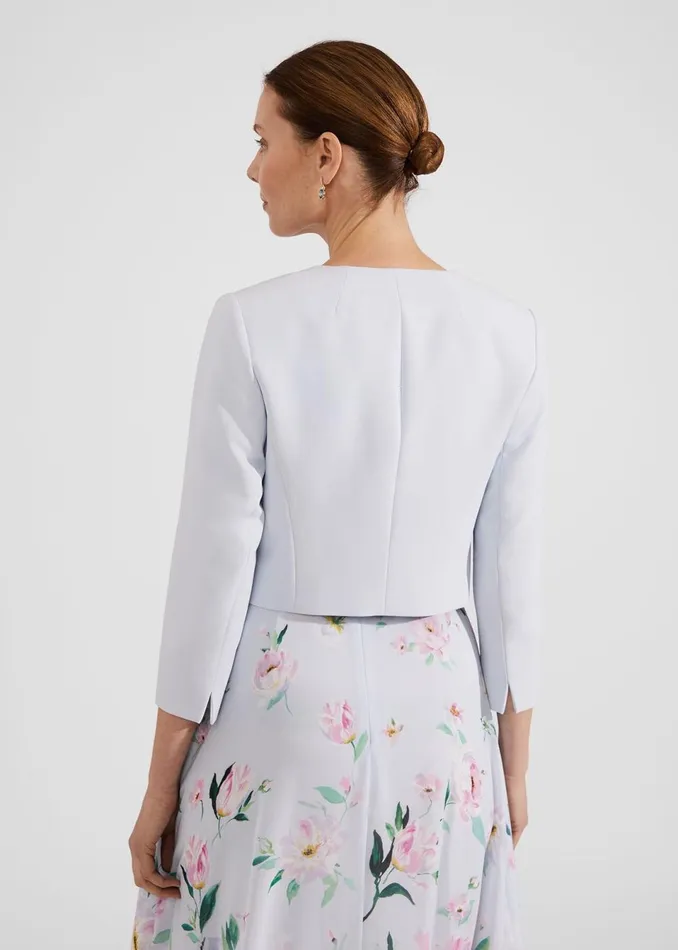 Women Coats and Jackets Hobbs Elize Crepe Jacket Pale Blue