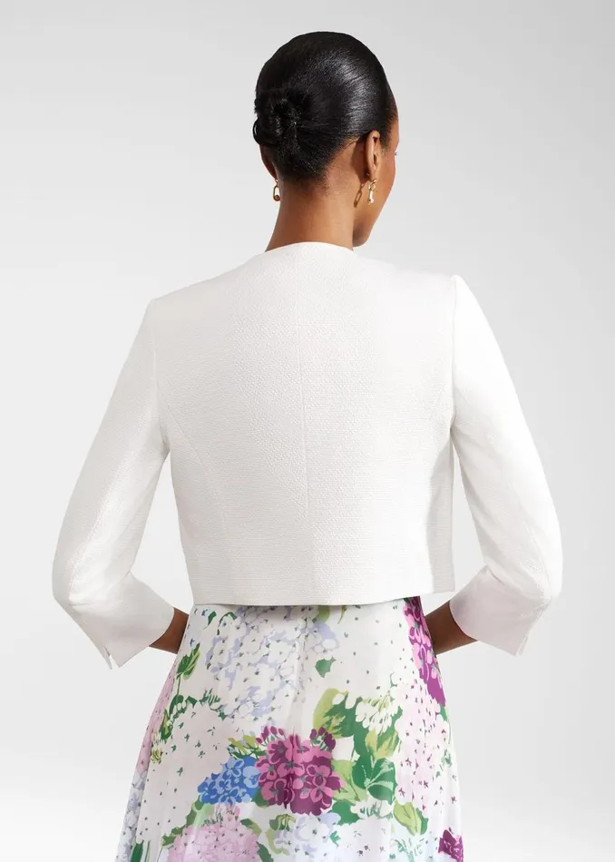 Women Coats and Jackets Hobbs Elize Textured Jacket Ivory