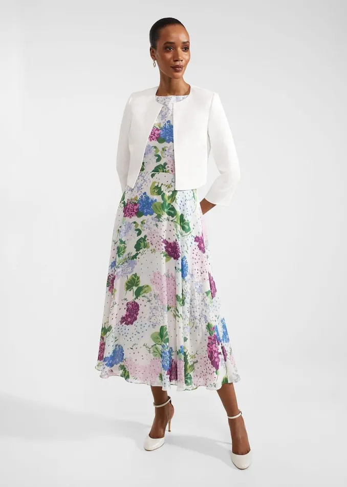 Women Coats and Jackets Hobbs Elize Textured Jacket Ivory