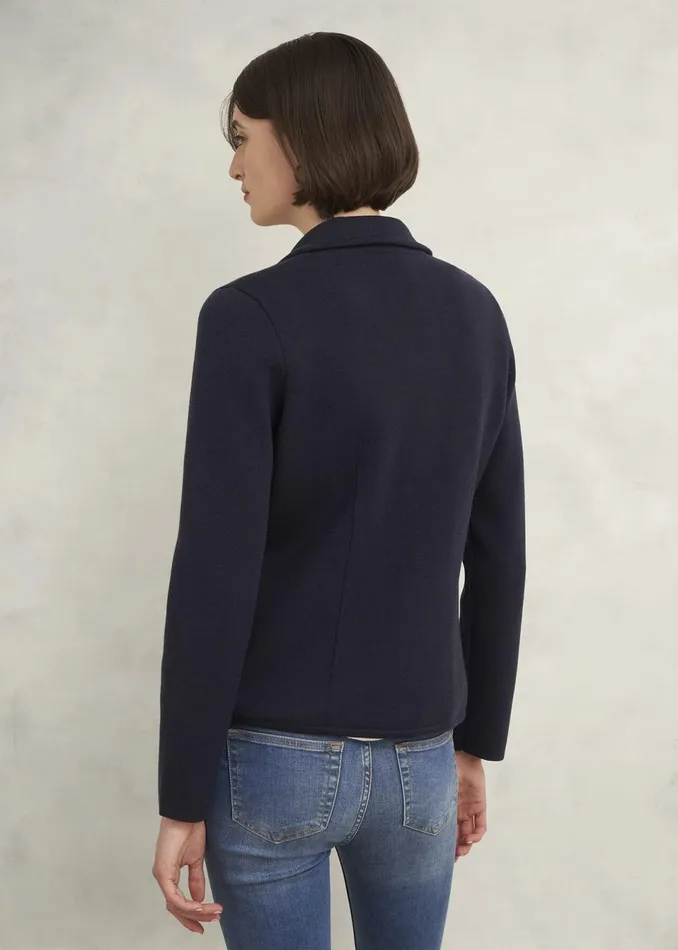 Women Coats and Jackets Hobbs Holly Knitted Blazer With Wool Hobbs Navy