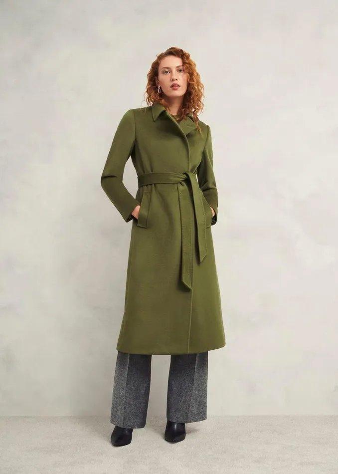 Women Coats and Jackets Hobbs Livia Wool Coat Kelp Green