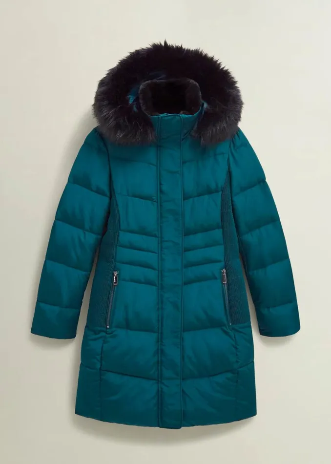 Women Coats and Jackets Hobbs Petite Jaymie Puffer Kyanite Green