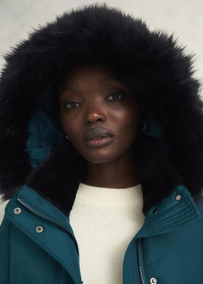 Women Coats and Jackets Hobbs Petite Jaymie Puffer Kyanite Green