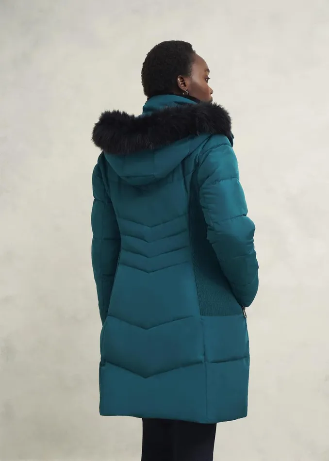 Women Coats and Jackets Hobbs Petite Jaymie Puffer Kyanite Green