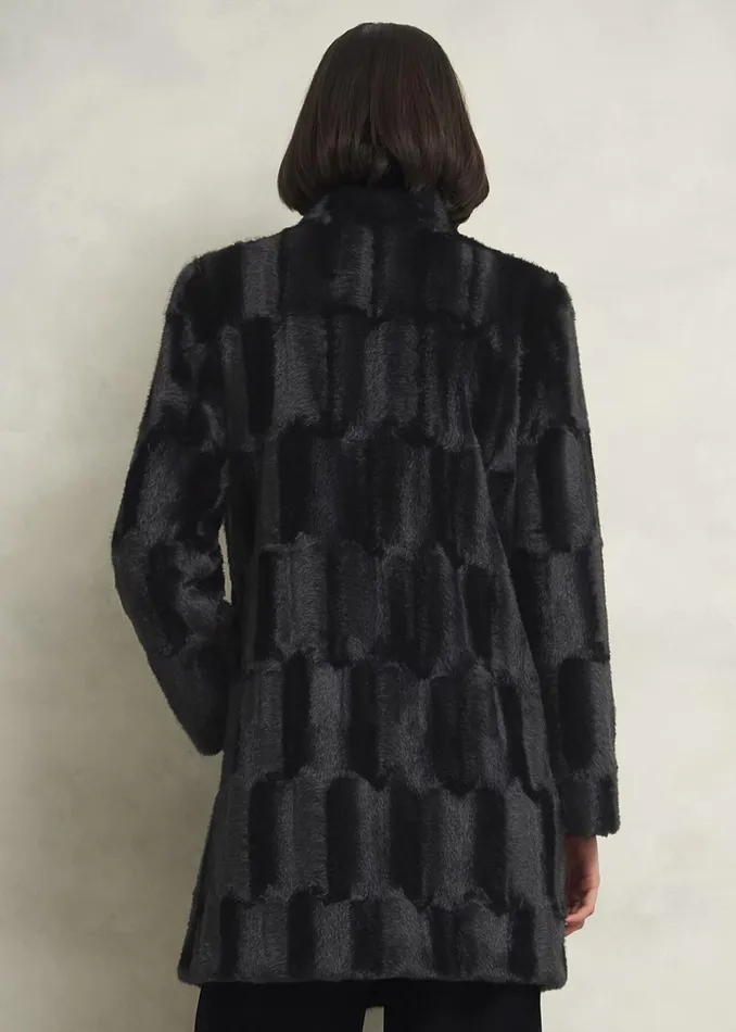 Women Coats and Jackets Hobbs Rosanne Faux Fur Coat Black