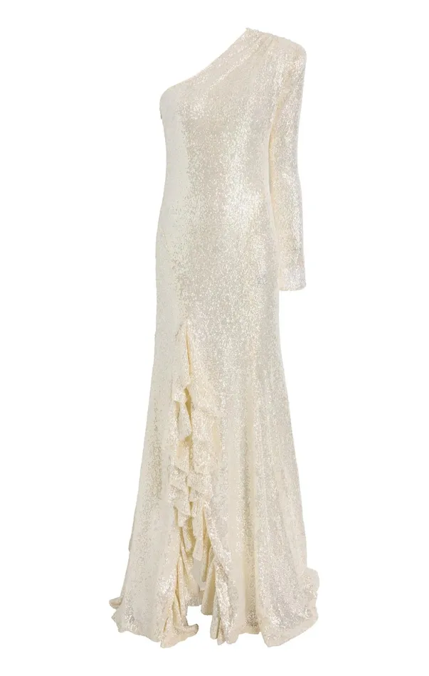 Women Cocktail and Evening Cinq Sept Angeline Gown Alabaster