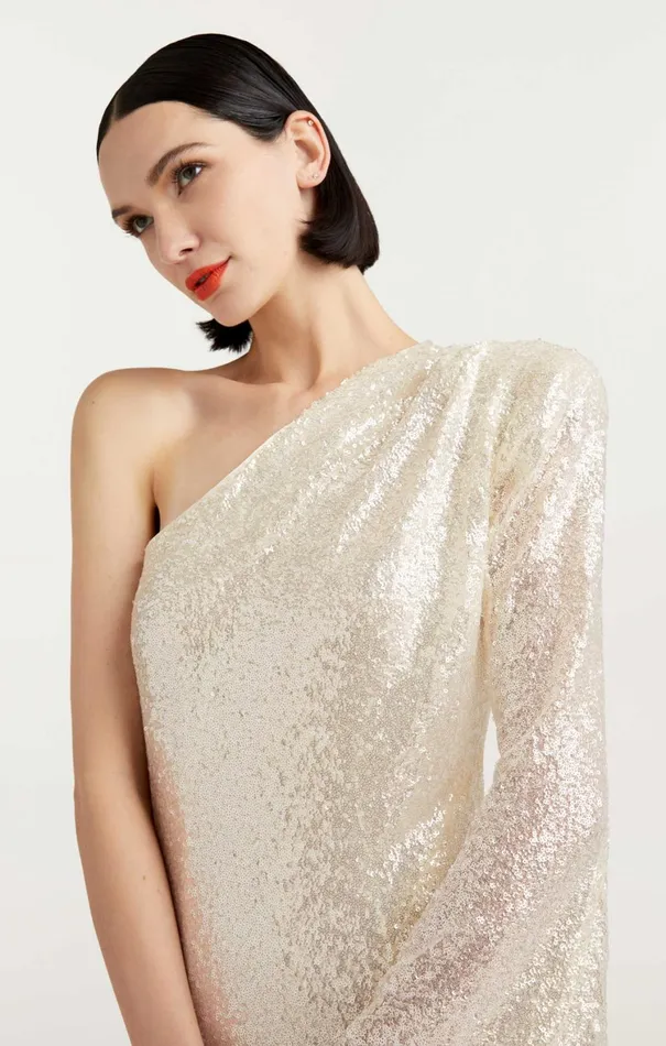 Women Cocktail and Evening Cinq Sept Angeline Gown Alabaster
