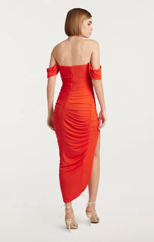 Women Cocktail and Evening Cinq Sept Delaney Dress Deep Tangelo
