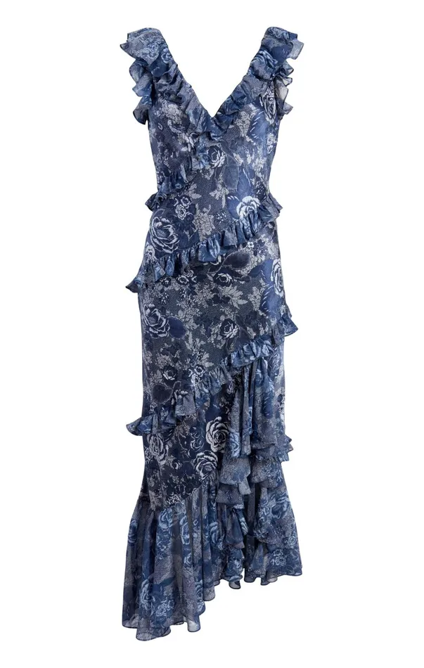 Women Cocktail and Evening Cinq Sept Indigo Floral Ora Dress Indigo Multi