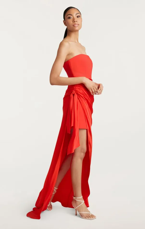 Women Cocktail and Evening Cinq Sept Rania Gown Deep Tangelo